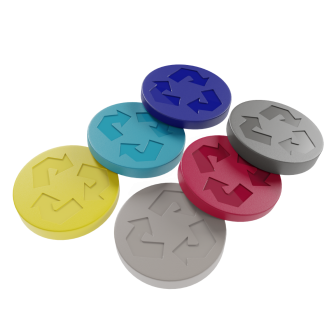 zestaw znaczników do segregacji odpadów, 6 szt.