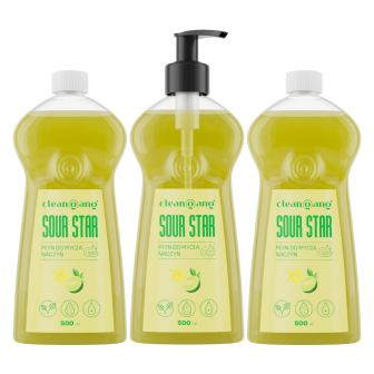 zapas płynu do mycia naczyń, limonkowo-karambolowego z pompką, 500 ml 3x1 szt.